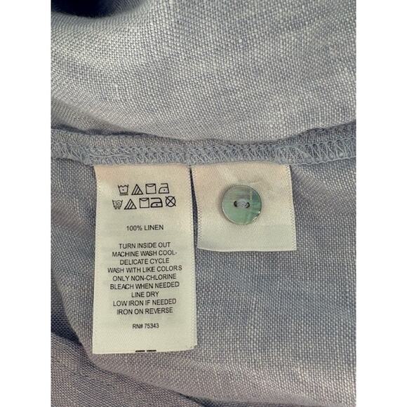 H by Halston Blue Linen High-Low Oversized Shirt Dress – Size Medium - Picture 8 of 8